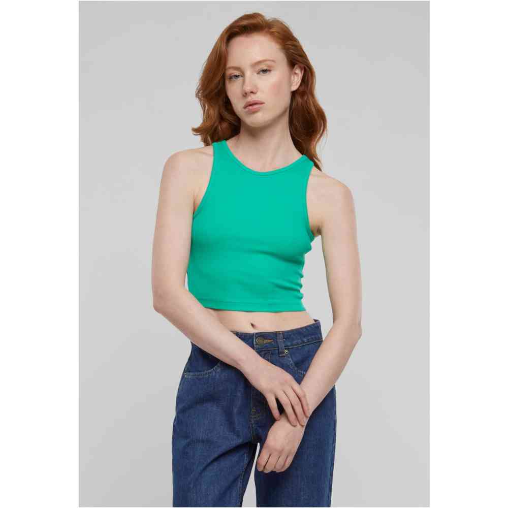 Urban Classics - Rib Crop top - Groen